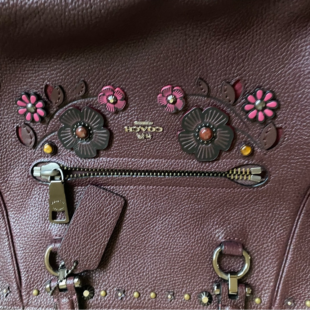 Coach Willow Floral Primose Satchel in Pebble Leather New Without Tags
